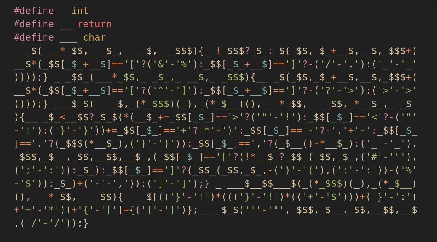 Non-alphanumeric C code - a lab notebook